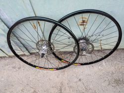 zapletená kola Shimano XT HB-M765 Mavic X 317 disc, kazeta a kotouče XT M760