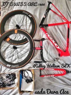 PROFI SILNIČNÍ SET - RÁM RIDLEY HELIUM, KARBONOVÁ KOLA DT SWISS, SADA DURA ACE. PC=280.000,-