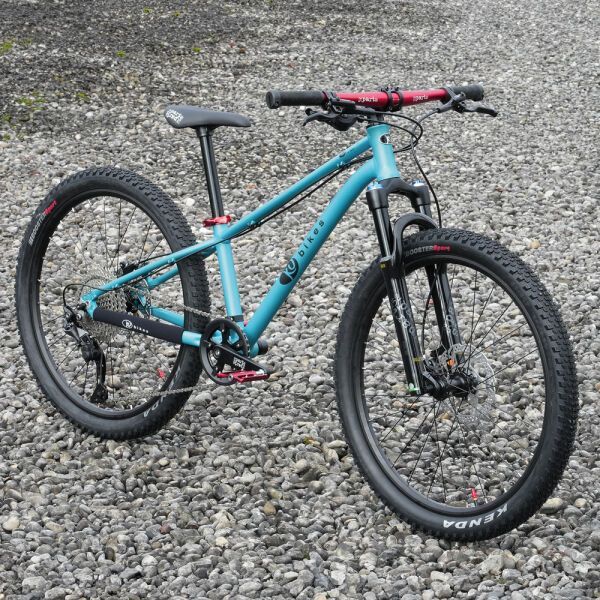 NOVINKA! Nové! KUbikes 24S Trail AIR MTB Disc - Tyrkys - laser Red, 9,7kg