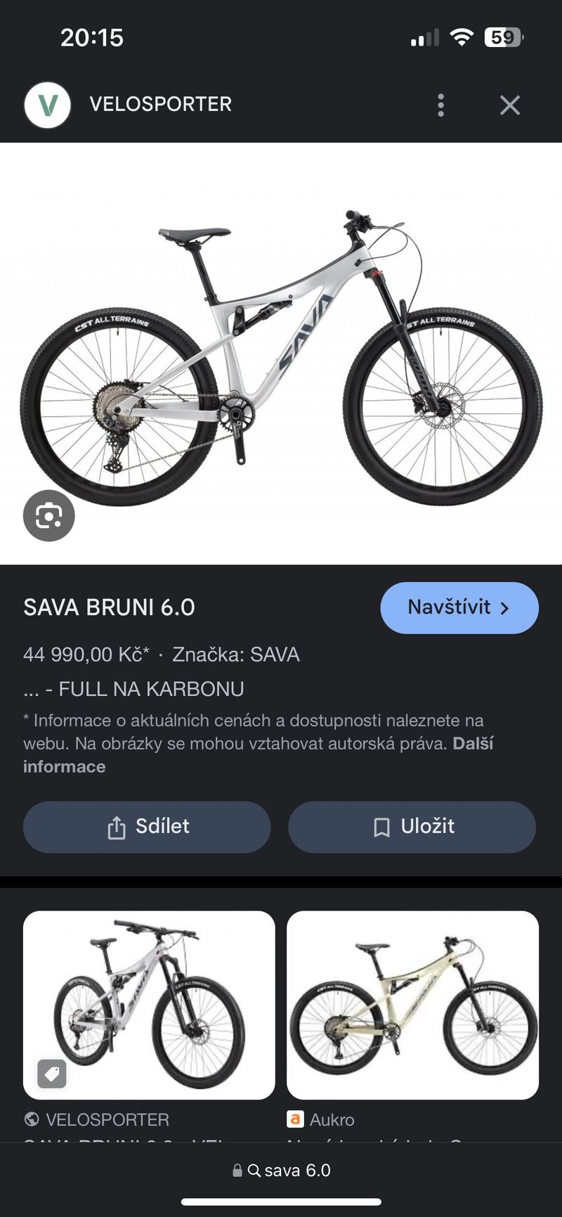 SAVA BRUNI 6.0 karbon enduro