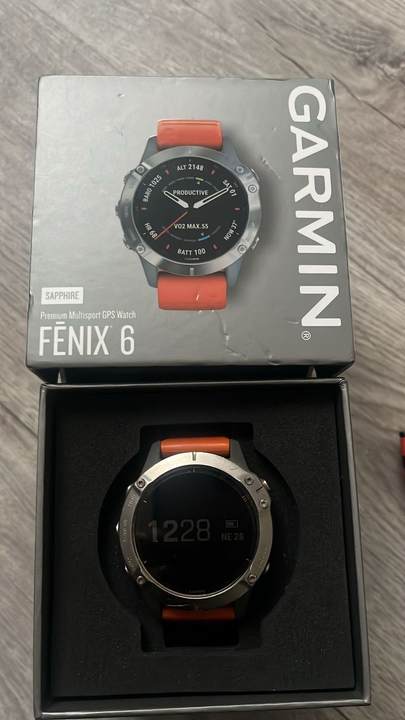 Chytré hodinky Garmin Fenix 6 Pro Sapphire Titanium\ Orange 