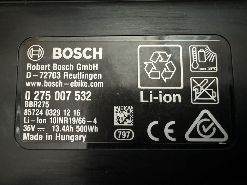 baterie Bosch Nosičová Rack na nosič 500Wh 100% kapacity