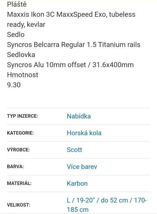 Horské kolo Scott Scale RC 900 WORLD CUP 2021, vel. L.