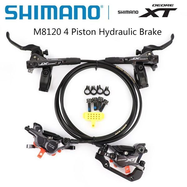 brzdy kotoučové SHIMANO XT M8120 čtyřpístková přední. a zadní. komplet bez kotoučů