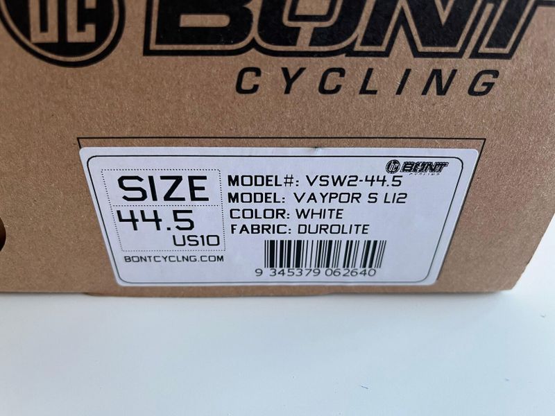 Bont Vaypor S Li2 White 44 1/2