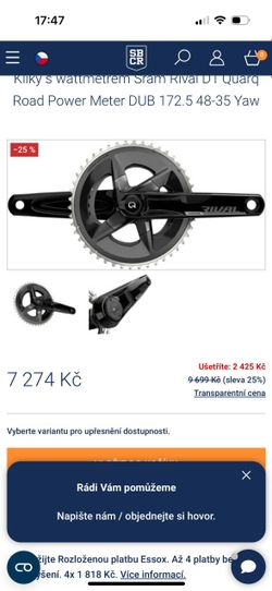 Sram Rival 48-35 kliky s wattmetrem 172,5 mm