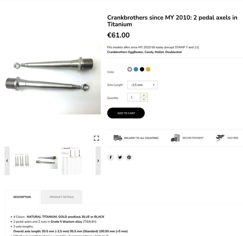 Crankbrothers Eggbeater 3 Titanium - Nove osy, ložisko...