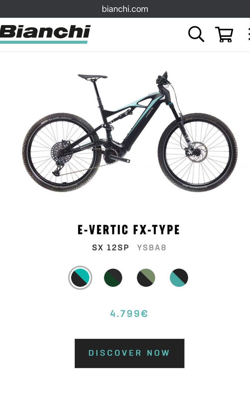 *NOVE* BIANCHI E-Vertic FX Type SX12 2023 750W - BOSCH CX Perf. 4.gen-Baterie 750W- SRAM1x12 -DPH