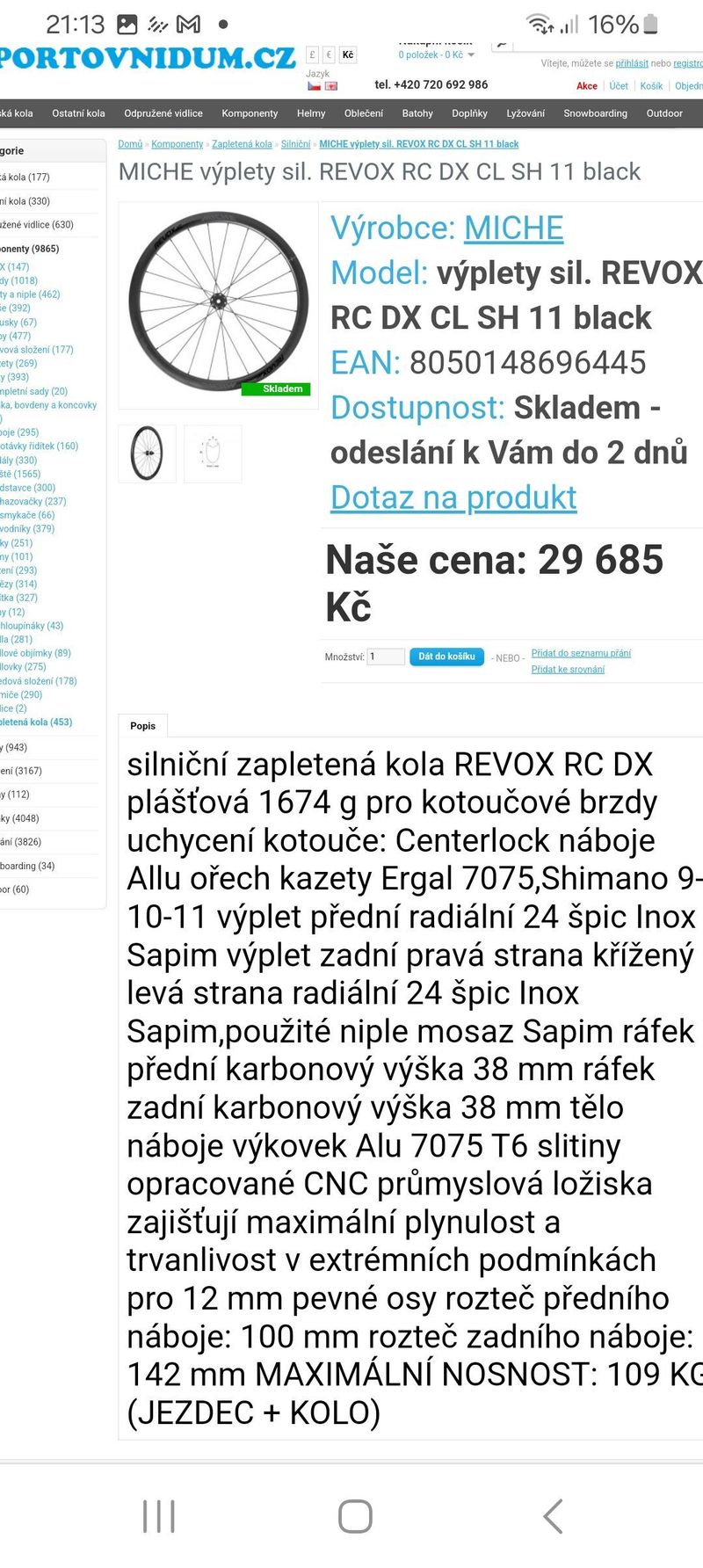 Karbonová kola revox