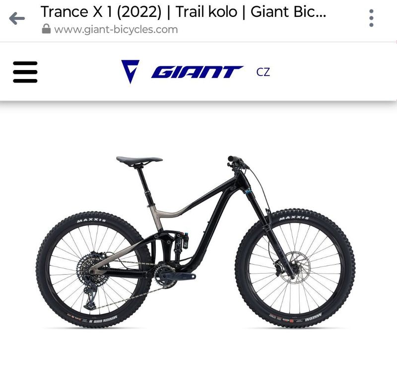 nový rám kolo Giant trance X1 27,5 vel. S