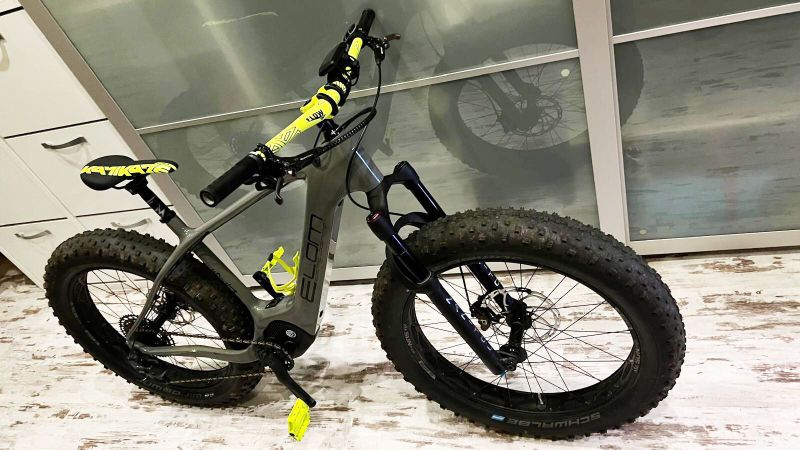 e-fatbike ELOM 4point8 powerline - carbon - grey / sulphure L