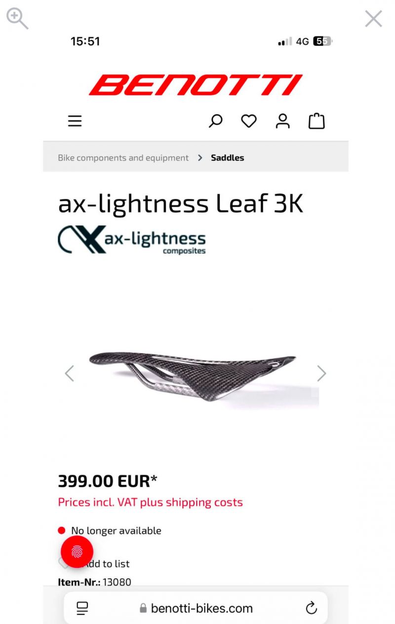 AX Lightness Leaf 3k sedlo