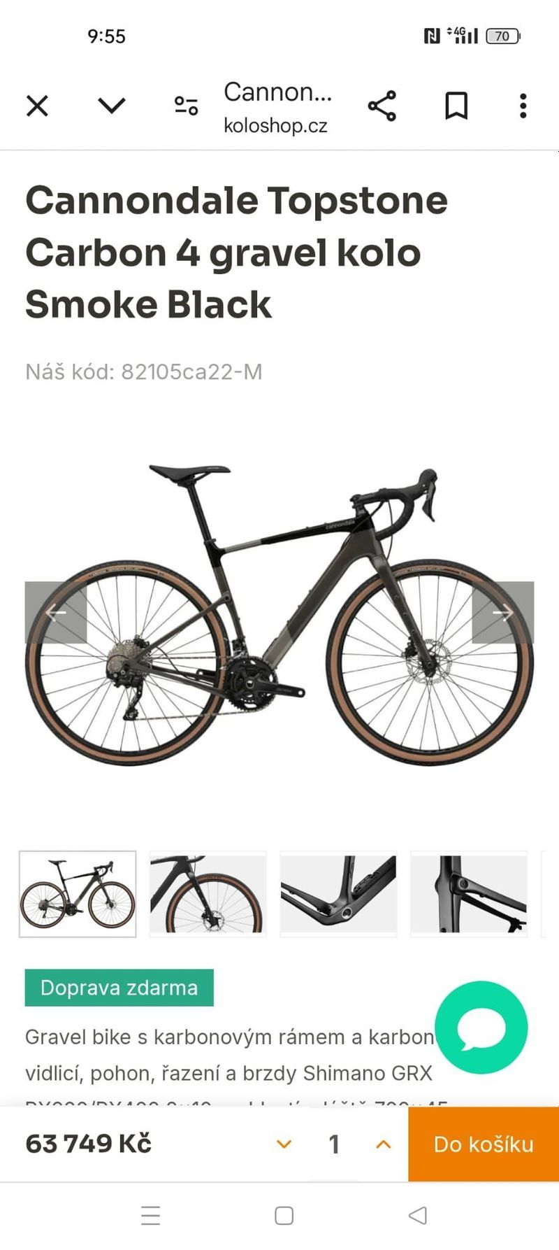 Prodám Cannondale Topstone Carbonu 4