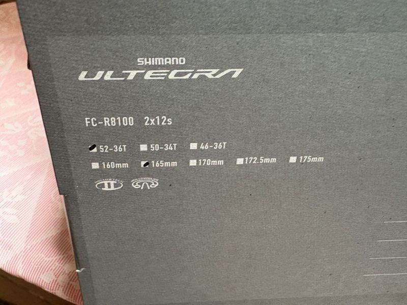 Kliky Shimano Ultegra R8100-165mm