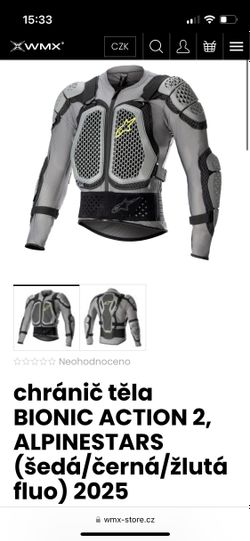 Ochranná Bunda Alpinestars Bionic Action V2 Šedo-Černo-Neonově Žlutá