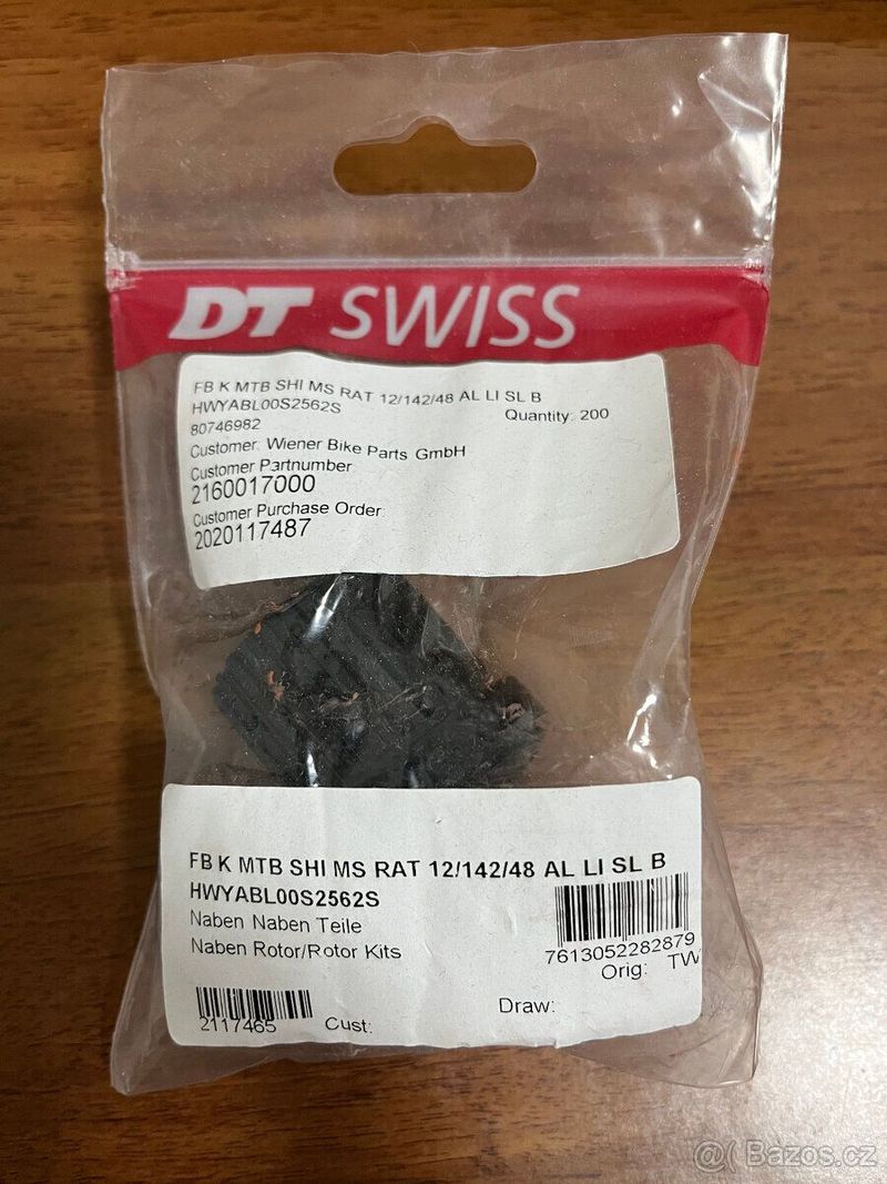 Prodám DT Swiss ořech MTB Shimano Micro Spline RATCHET