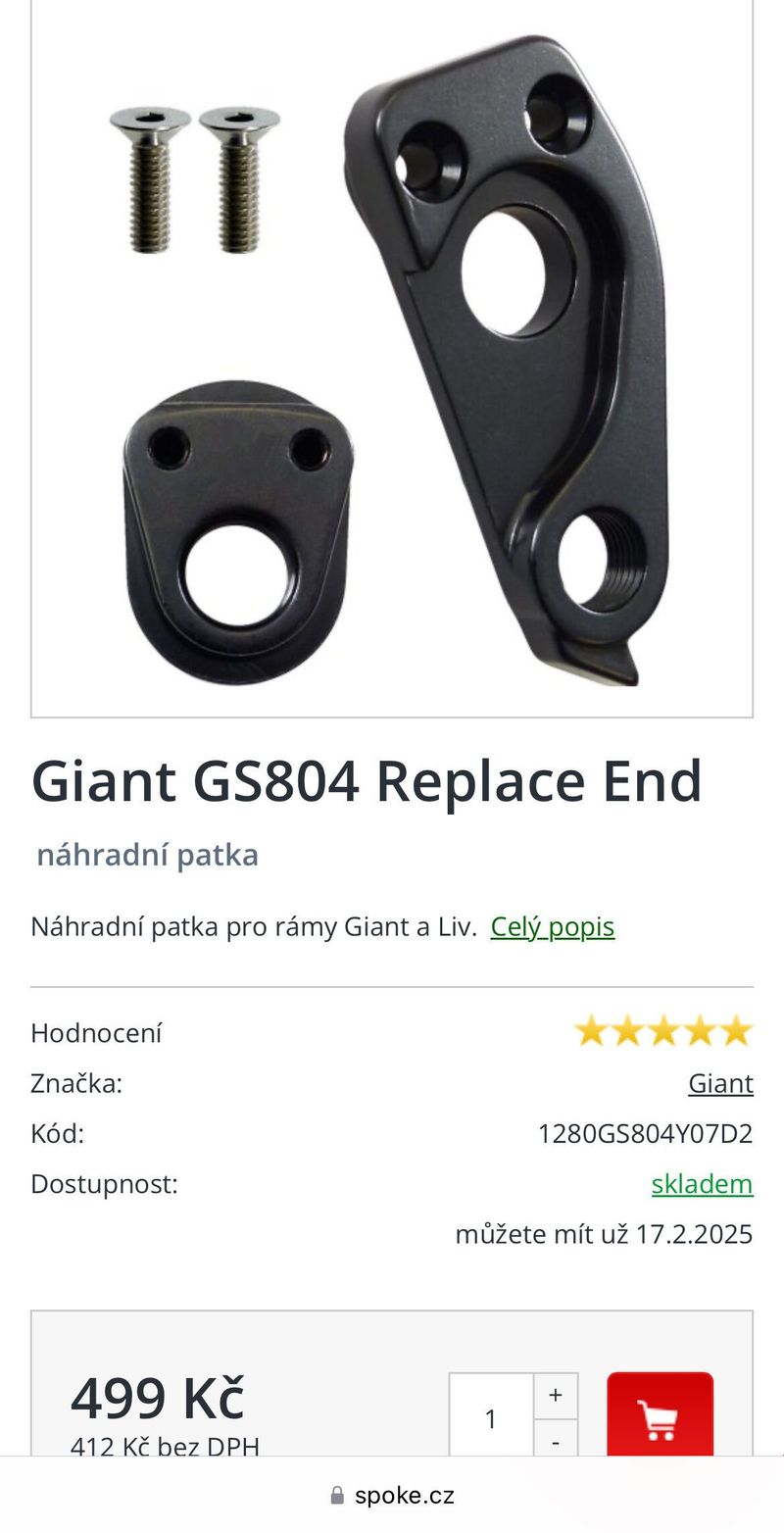 Nová náhradní patka Giant