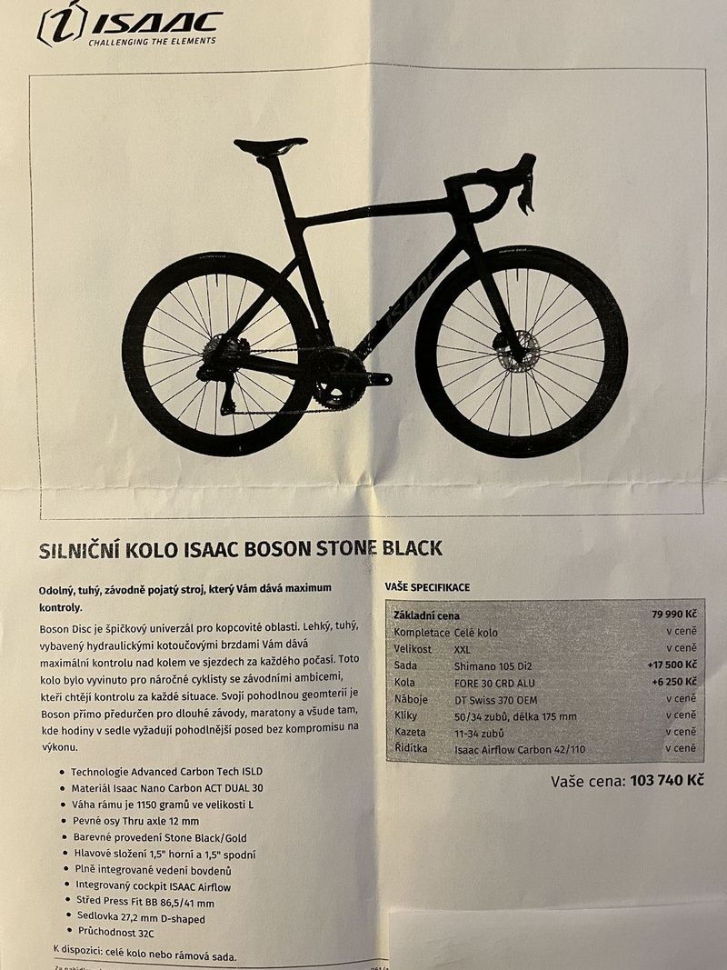 ISSAC BOSON - XXL - Shimano Di2 105 - 8/2024 - 1000km