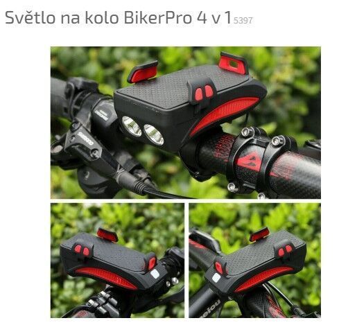 Alum BikerPro 4 v 1, kombinované přední světlo