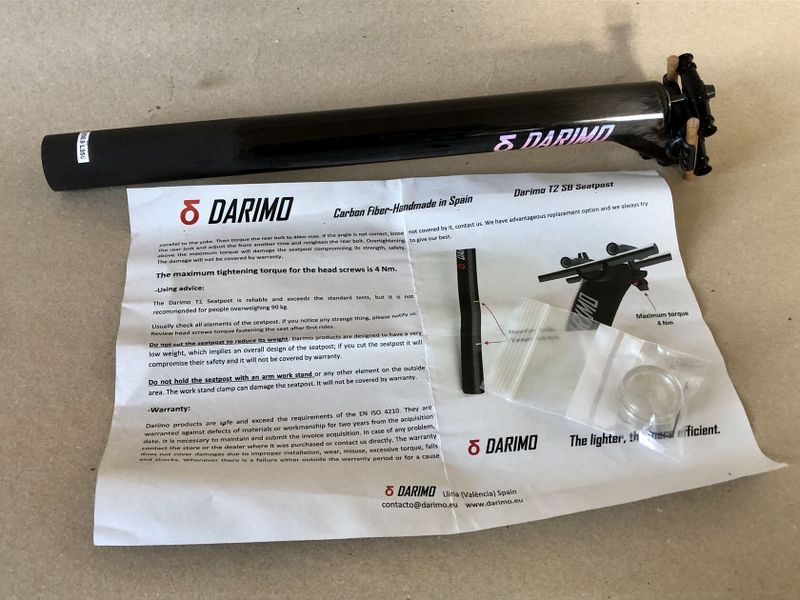 Darimo T2 15mm SB Seatpost 30.9 350mm