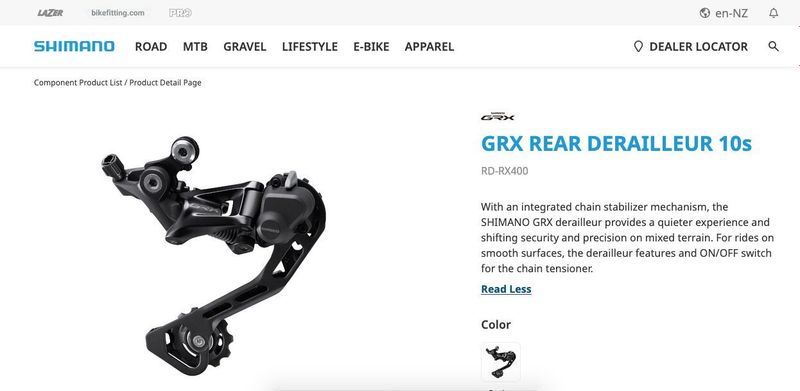 Shimano přehazovačka GRX RD-RX400 10s 