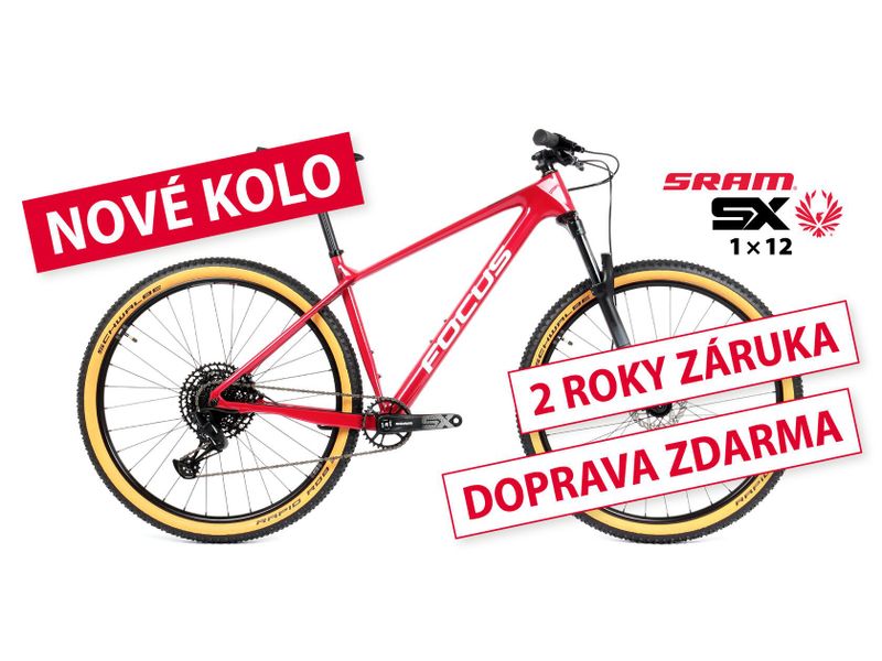 Nové kolo MTB 29" FOCUS Raven 8.8 SRAM SX Eagle 1x12 červené lesklé - vel. M (18")