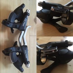 Páky s řazením Shimano Deore XT SLR plus ST-M737, 3x8s, skvělý stav, ukazatel funkční