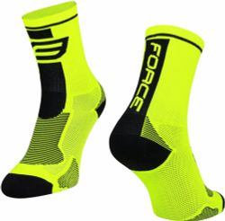 ponožky FORCE LONG, fluo-černé S-M