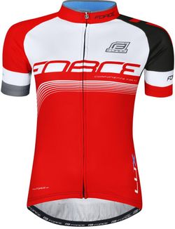 dres FORCE LUX dámský kr. rukáv,červeno-bílý XS, M