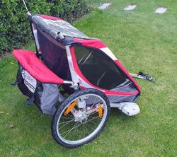 CHARIOT CX 2 - odpružený dětský vozík za kolo ž pro 2 děti - velmi zachovalý